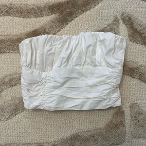 White Ruched Tube Top